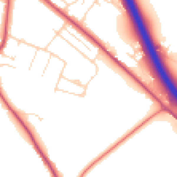 Daytime road noise heatmap for S41 0NH