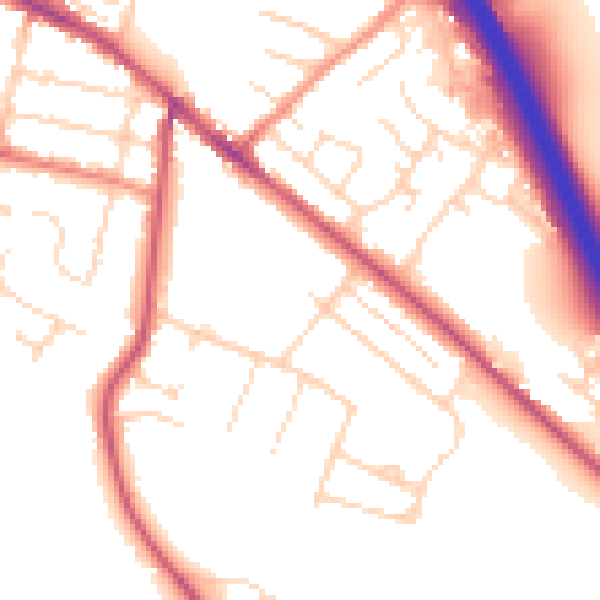 Daytime road noise heatmap for S41 0NP