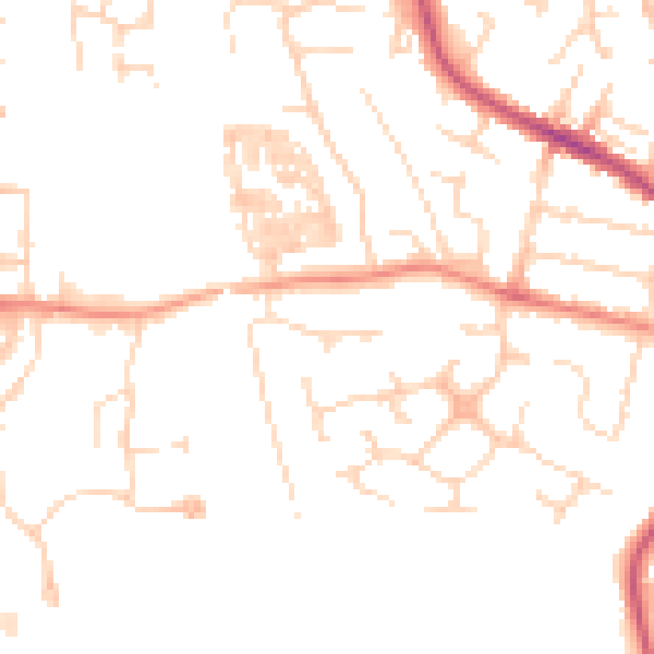 Daytime road noise heatmap for S41 0NU