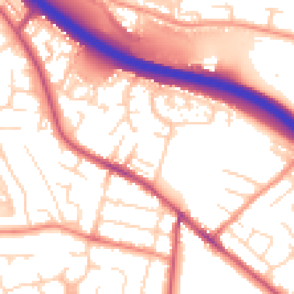 Daytime road noise heatmap for S41 0NX