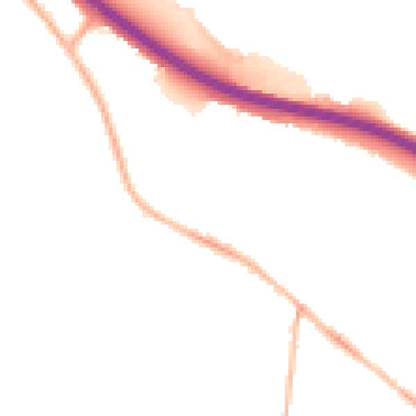 Night-time road noise heatmap for S41 0PA