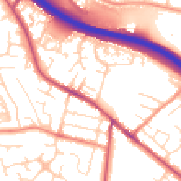 Daytime road noise heatmap for S41 0PD