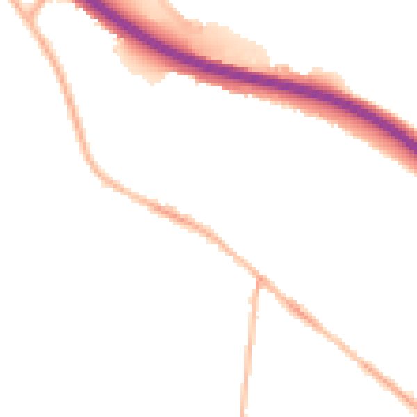Night-time road noise heatmap for S41 0PD
