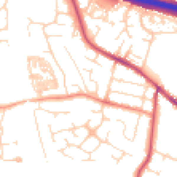 Daytime road noise heatmap for S41 0PT