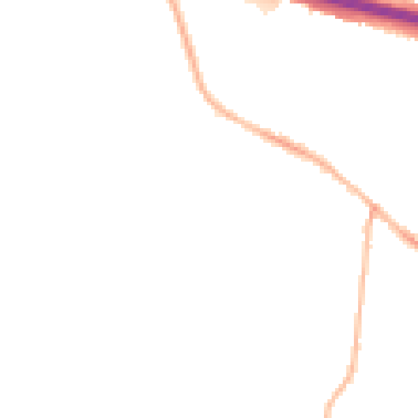 Night-time road noise heatmap for S41 0PT