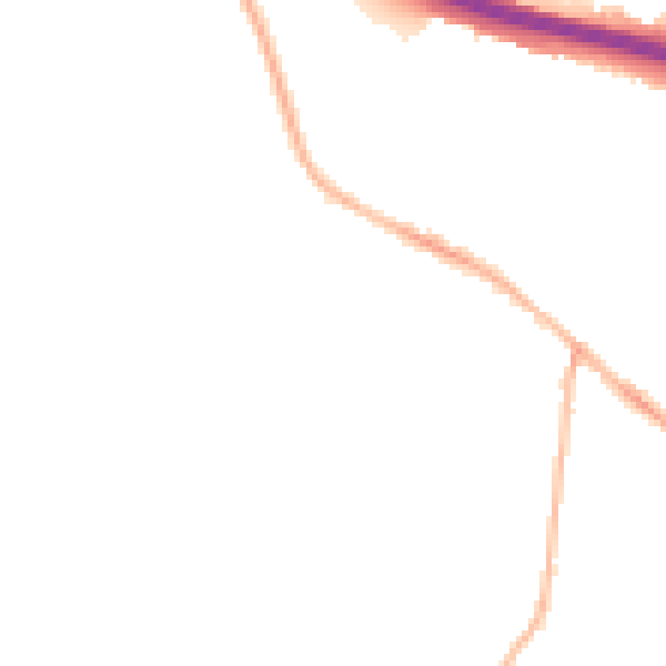 Night-time road noise heatmap for S41 0PX