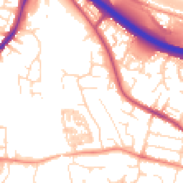 Daytime road noise heatmap for S41 0RJ
