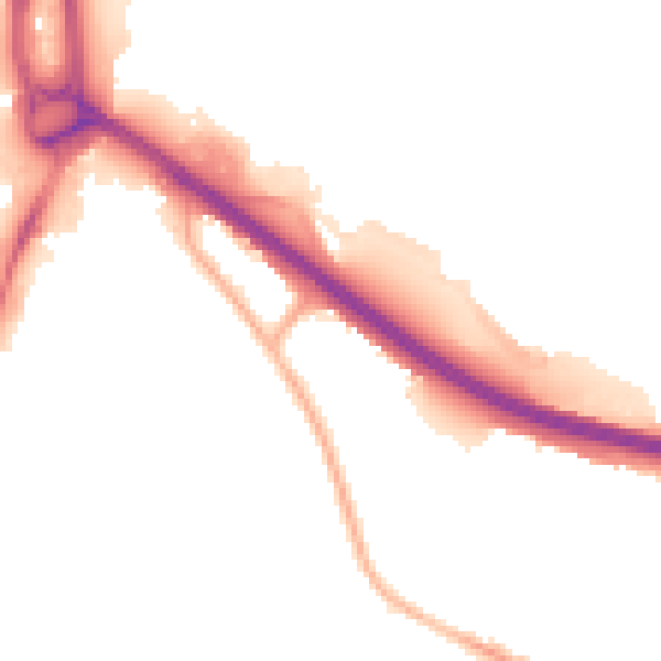 Night-time road noise heatmap for S41 0SE