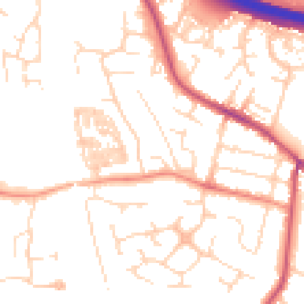 Daytime road noise heatmap for S41 0UJ