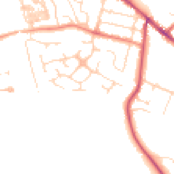 Daytime road noise heatmap for S41 0XB