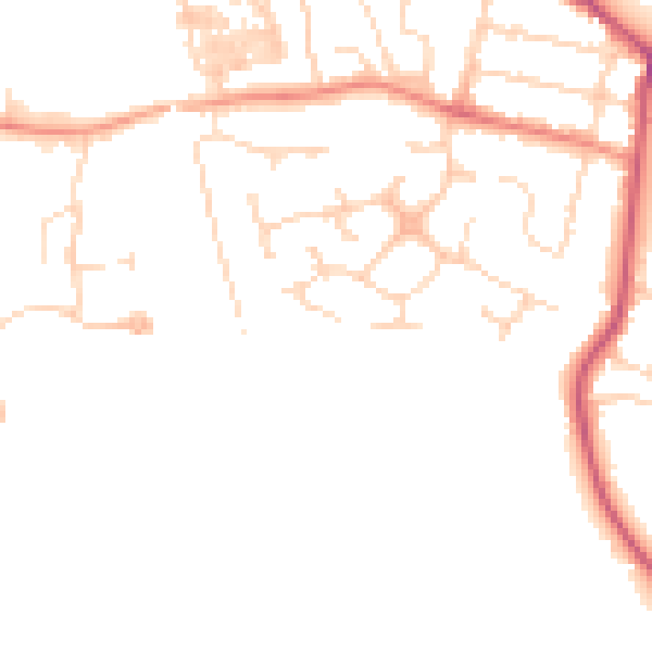 Daytime road noise heatmap for S41 0XZ