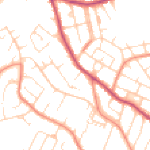 Daytime road noise heatmap for S41 7AD