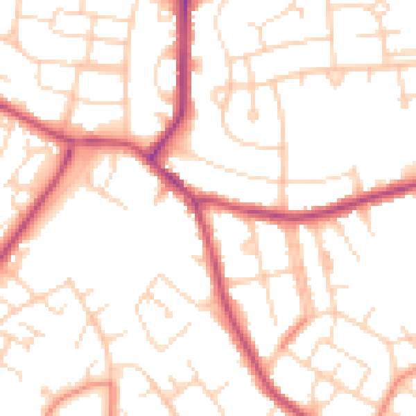 Daytime road noise heatmap for S41 7AN
