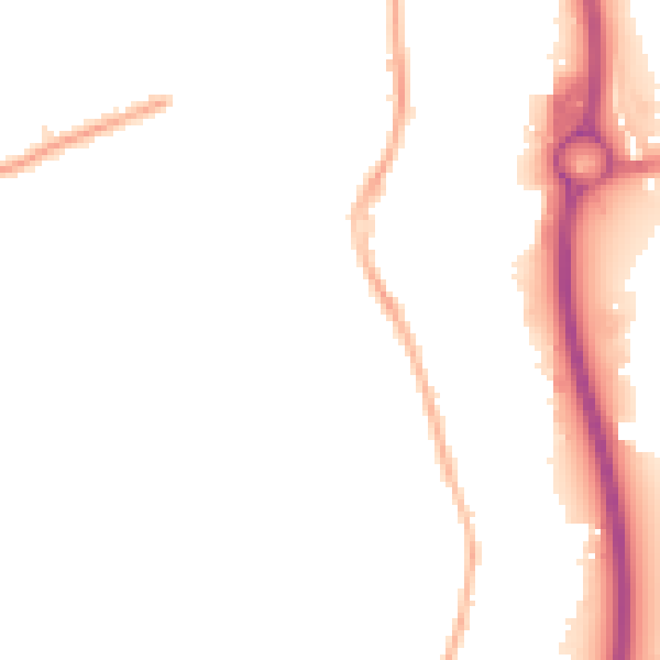 Night-time road noise heatmap for S41 7DU