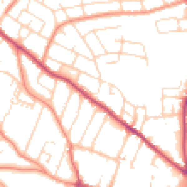 Daytime road noise heatmap for S41 7EL