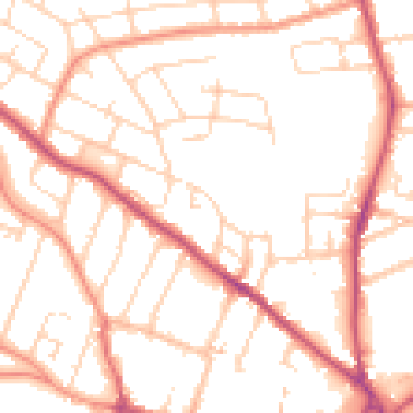 Daytime road noise heatmap for S41 7EZ