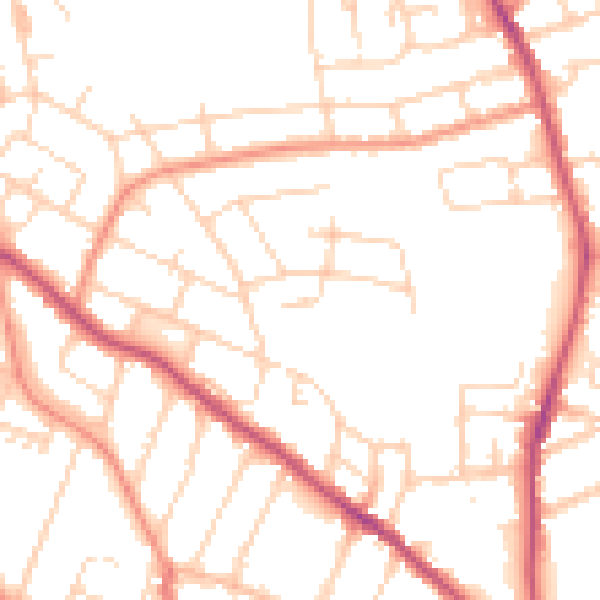 Daytime road noise heatmap for S41 7HX