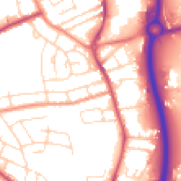 Daytime road noise heatmap for S41 7JT
