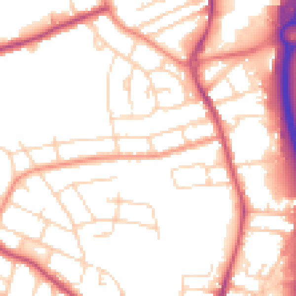Daytime road noise heatmap for S41 7JX