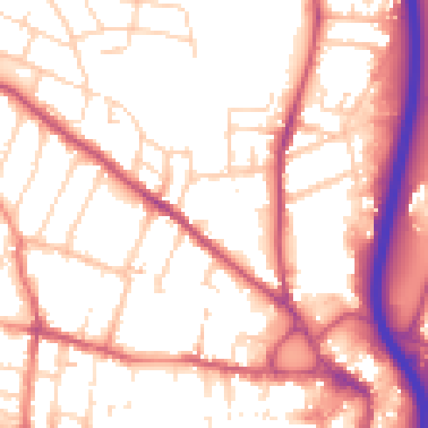 Daytime road noise heatmap for S41 7LW