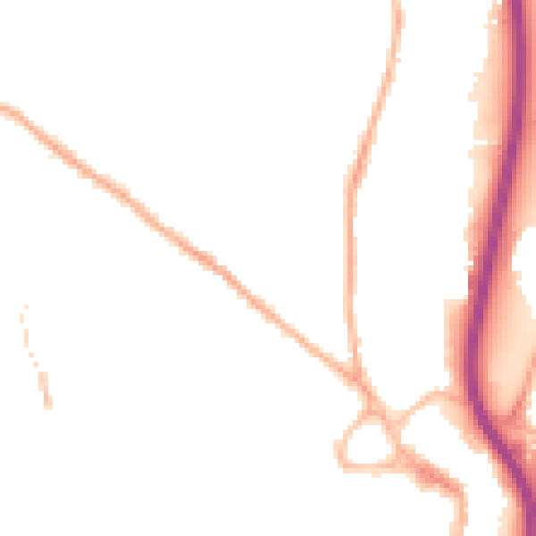 Night-time road noise heatmap for S41 7LW