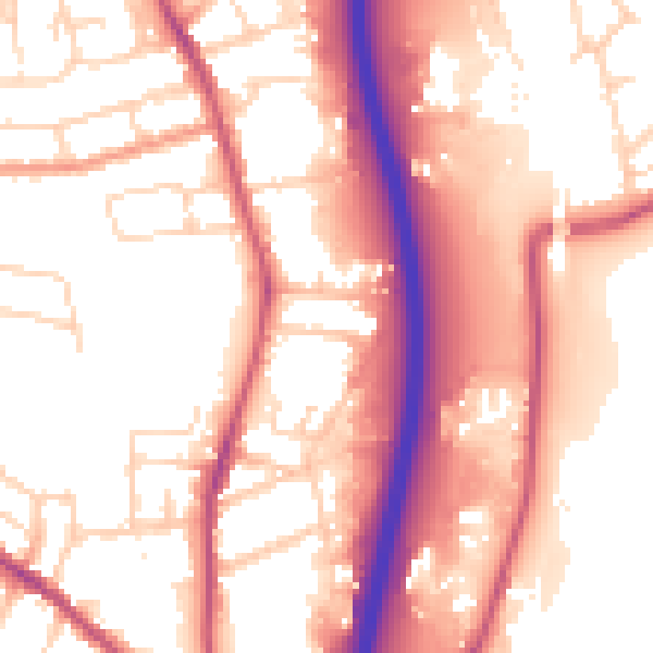 Daytime road noise heatmap for S41 7LZ
