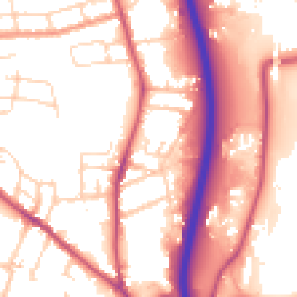 Daytime road noise heatmap for S41 7NN