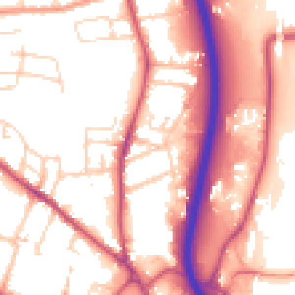 Daytime road noise heatmap for S41 7NP