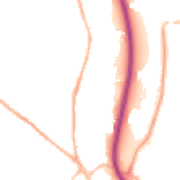 Night-time road noise heatmap for S41 7NT