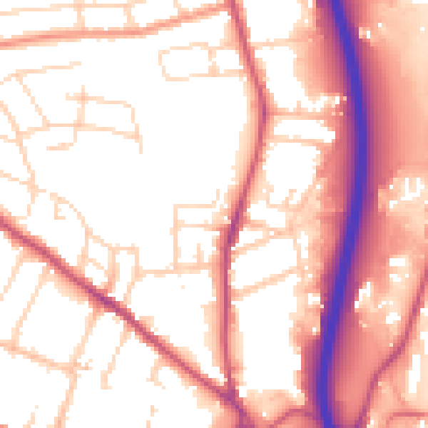 Daytime road noise heatmap for S41 7QN