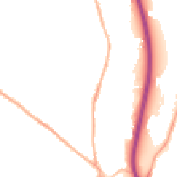 Night-time road noise heatmap for S41 7QN