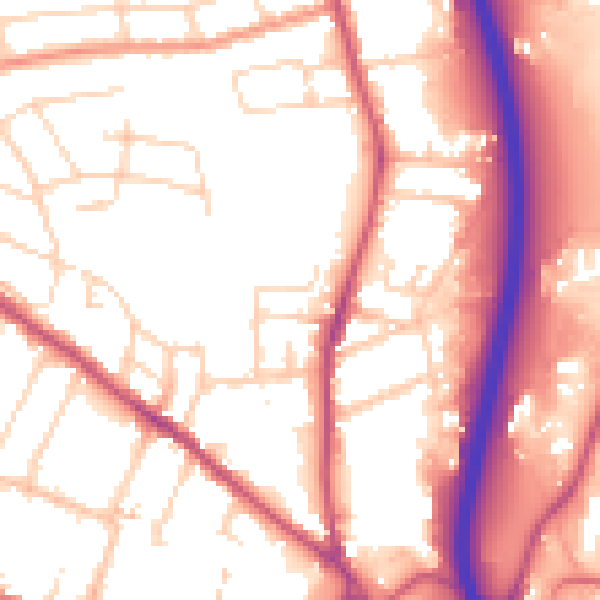 Daytime road noise heatmap for S41 7QP