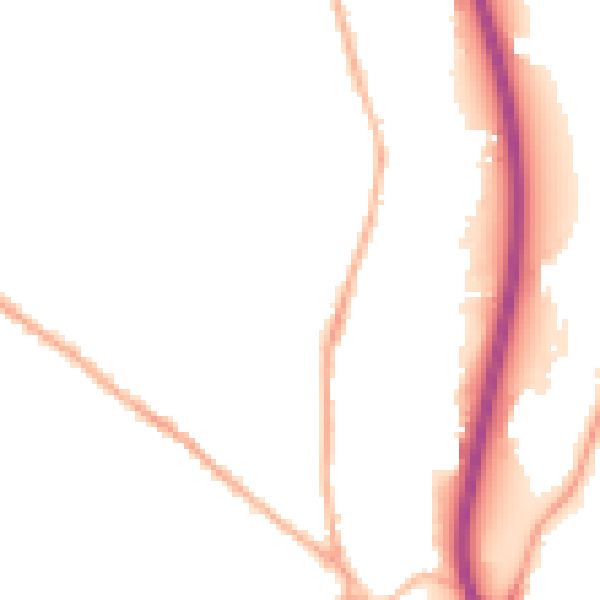 Night-time road noise heatmap for S41 7QP