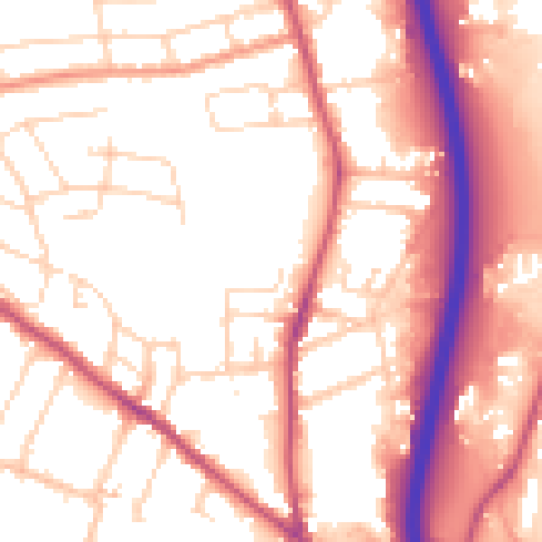 Daytime road noise heatmap for S41 7QQ