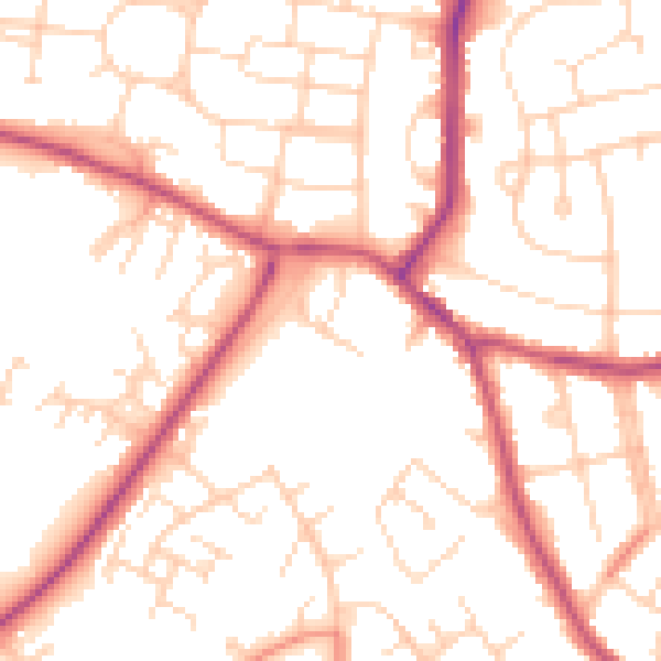 Daytime road noise heatmap for S41 7QX