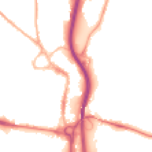 Night-time road noise heatmap for S41 7TP