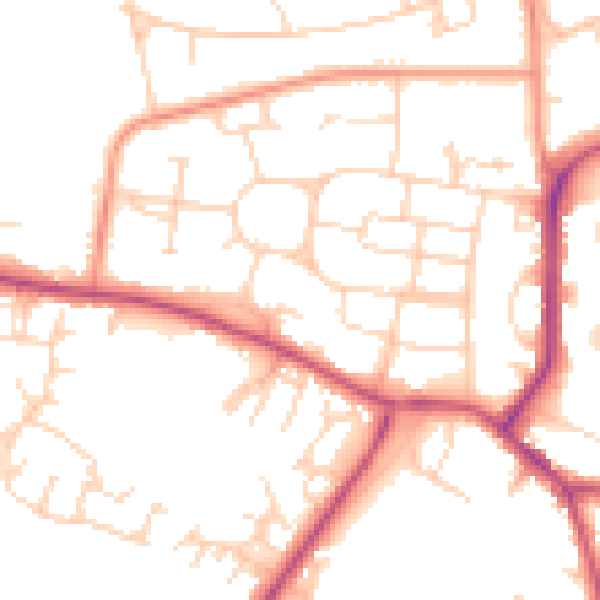 Daytime road noise heatmap for S41 8AF