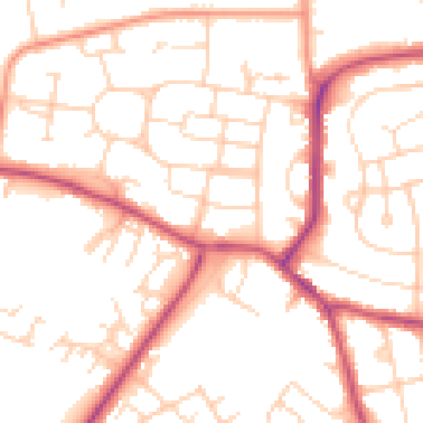 Daytime road noise heatmap for S41 8AW
