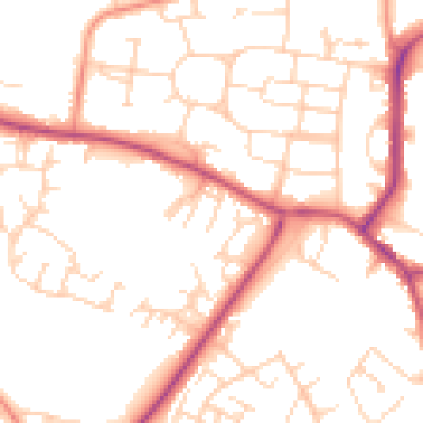 Daytime road noise heatmap for S41 8BD