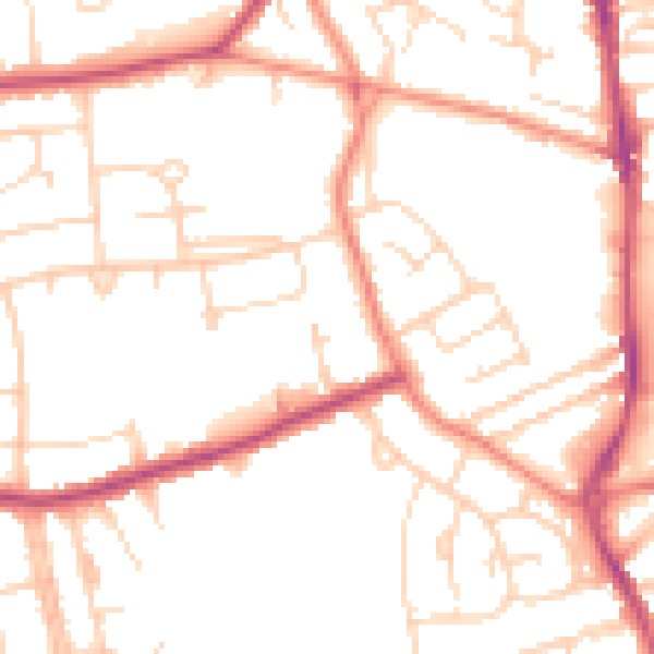 Daytime road noise heatmap for S41 8BH
