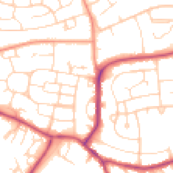 Daytime road noise heatmap for S41 8EA