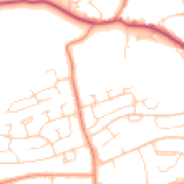 Daytime road noise heatmap for S41 8JJ
