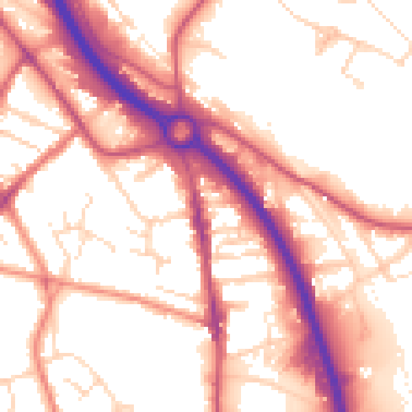 Daytime road noise heatmap for S41 8LT