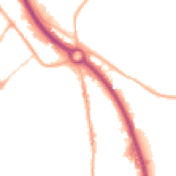 Night-time road noise heatmap for S41 8LT