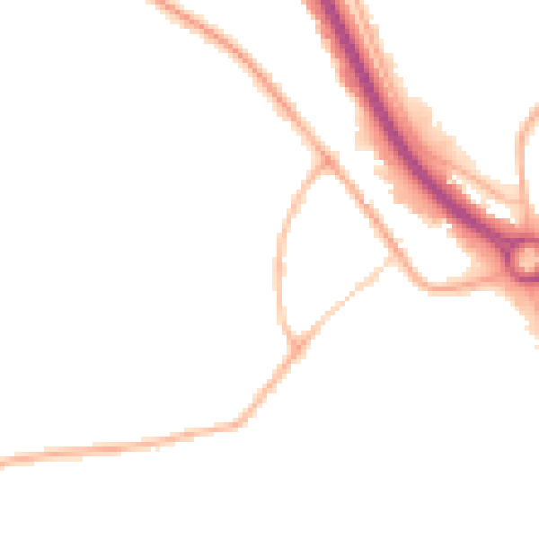 Night-time road noise heatmap for S41 8NT