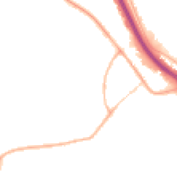 Night-time road noise heatmap for S41 8NU