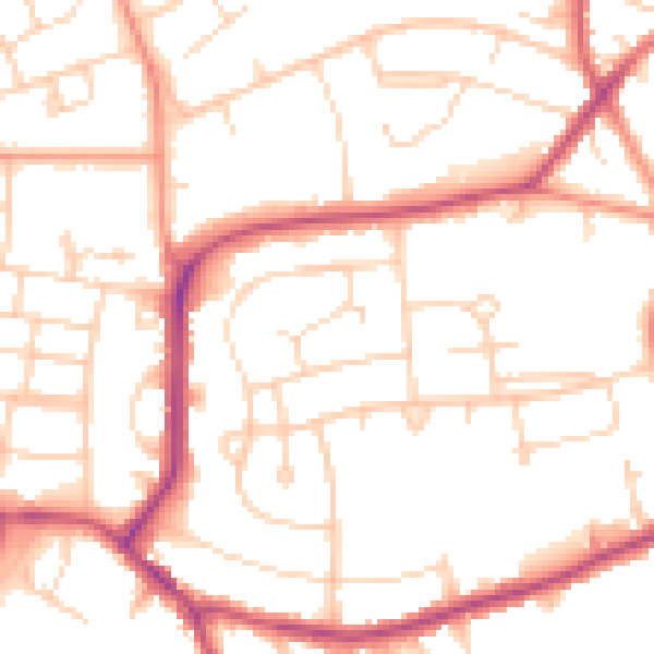 Daytime road noise heatmap for S41 8QT