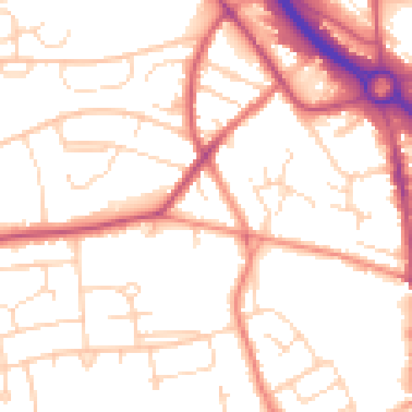 Daytime road noise heatmap for S41 8SN