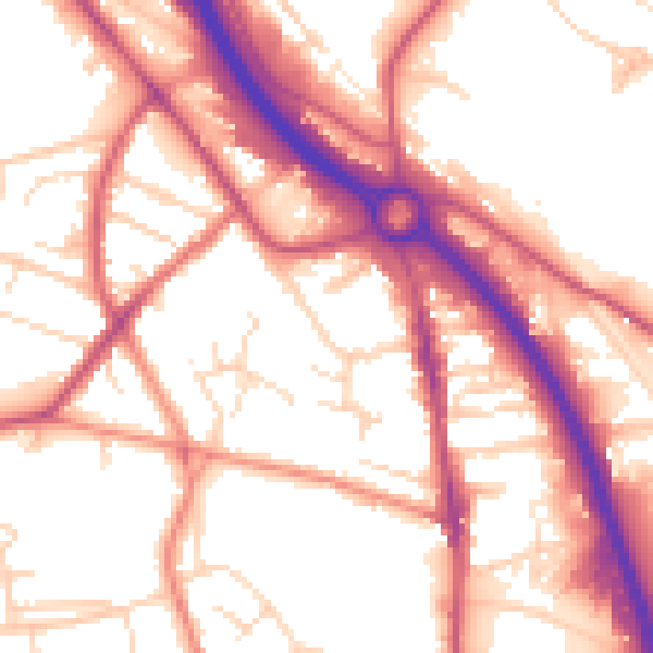Daytime road noise heatmap for S41 8TA