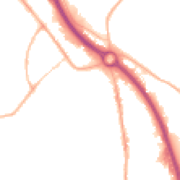 Night-time road noise heatmap for S41 8TA